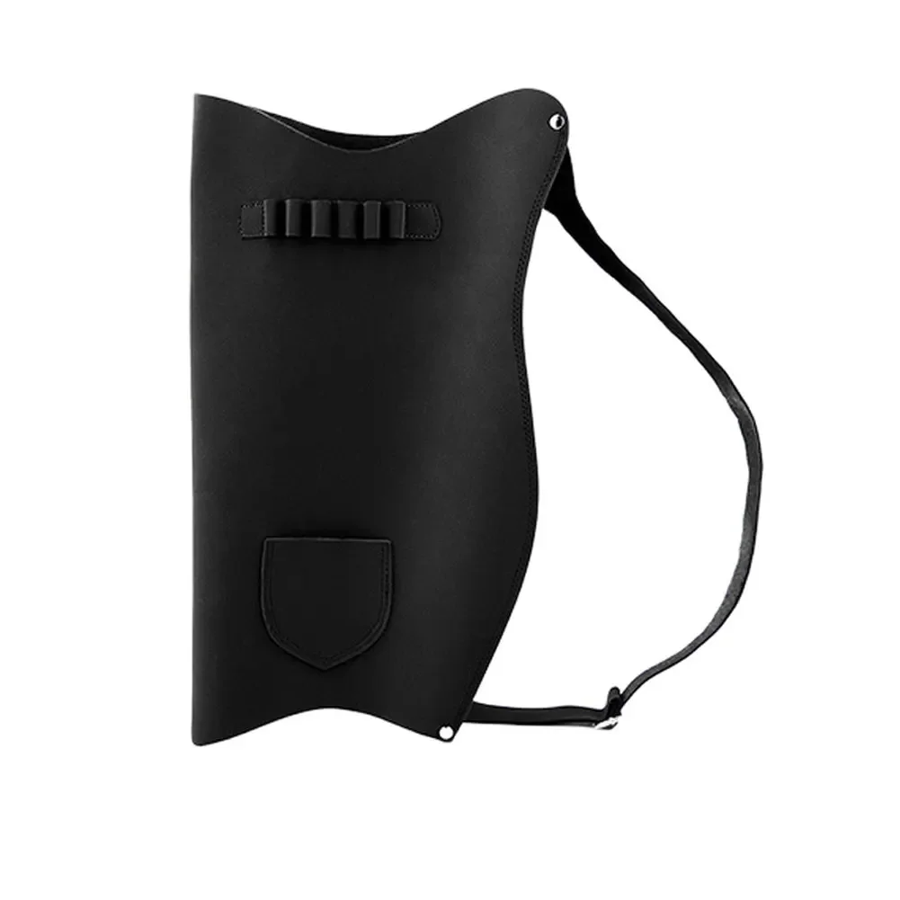 Traditional leather bow and arrow quiver pouch with adjustable shoulder strap holds 6 arrows for target practice and hunting
