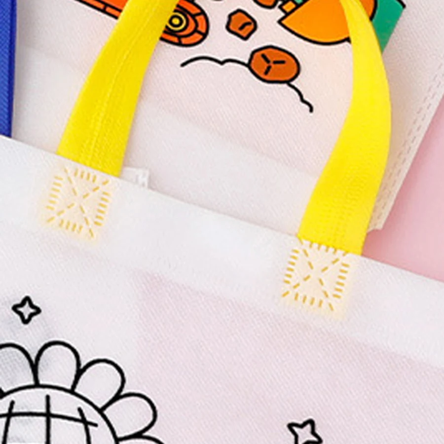 DIY Graffiti Bag with Coloring Markers Handmade Painting Non Woven Bags for Children Arts Crafts Color Filling Drawing Toy