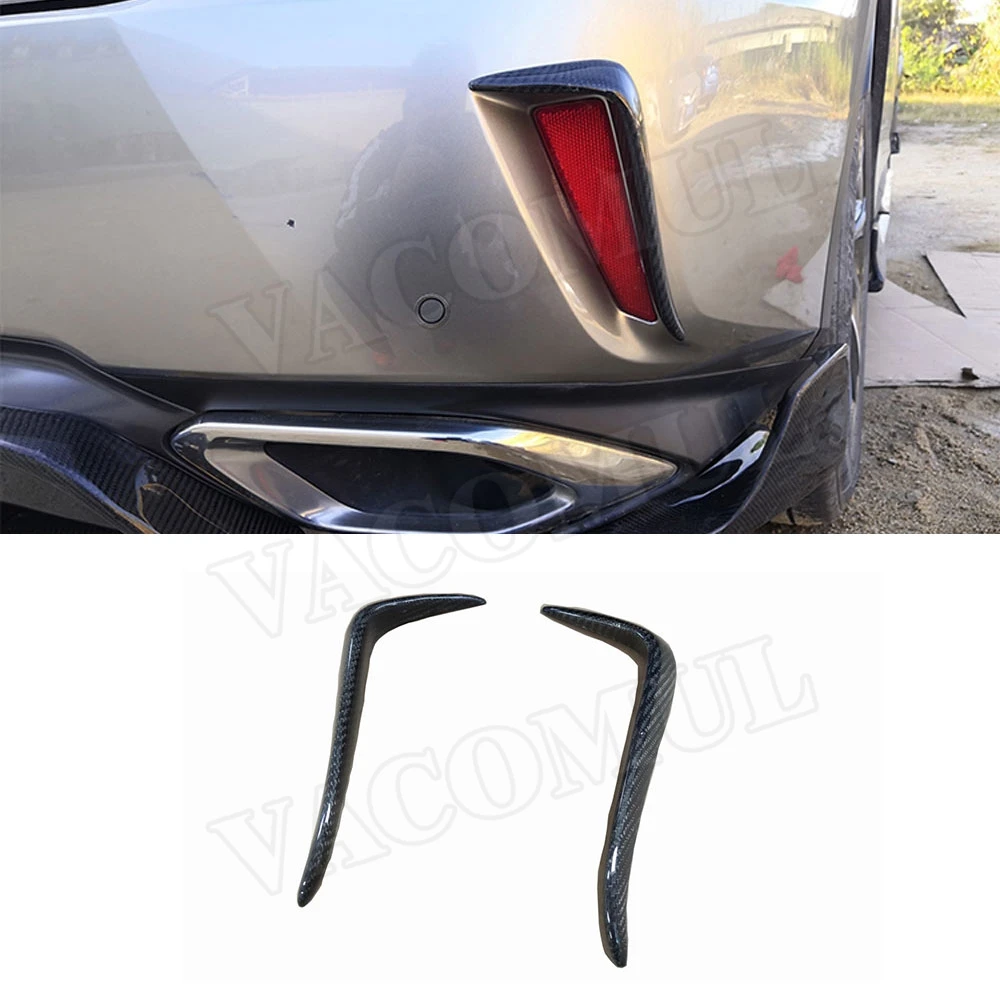 VACOMUL Carbon Fiber Rear Bumper Side Canards Foglamp Reflective Strip Trim Covers For Lexus RX300 RX450H 2016-2020 Car Styling