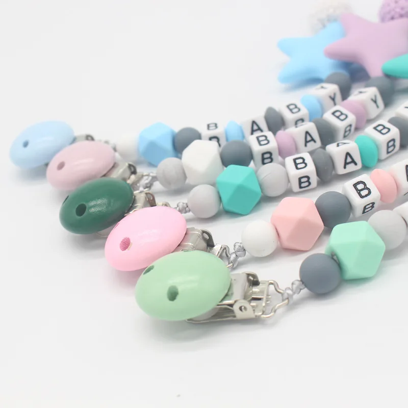 ใหม่1PCS ซิลิโคน Dummy Clip เด็กทารกสายคล้องยางกัด Pacifier ผู้ถือโซ่