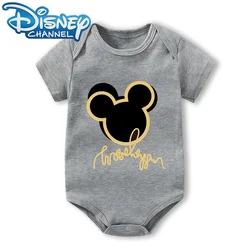 Baby Clothes Bodysuit for Newborn Infant Jumpsuit Boys Girls Disney Mickey Mouse Cat Short Sleeves Romper Onesies 0 To 12 Months