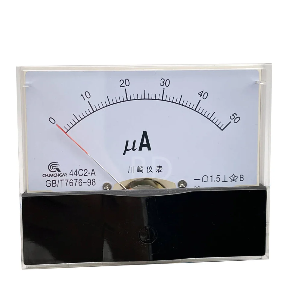 44C2 Analog Panel Pointer type DC ammeter 44C2-A mechanical meter ammeter DC μA 50UA 100UA 200UA 300UA 500UA