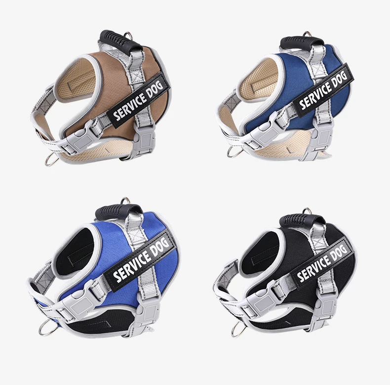 Personalized Name Dog Harness Adjustable Golden Retriever Labrador Dog Harness Reflective for Large Dogs Dog Walking Accessories