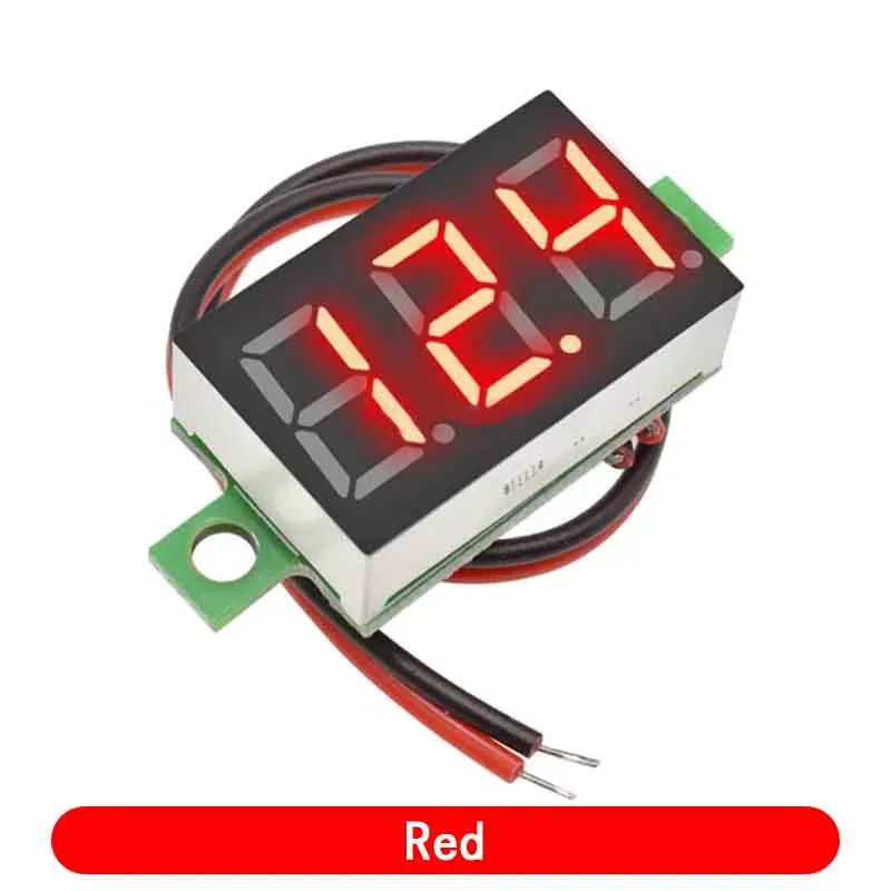 DC 4,7–32 V 3-stelliges Display Voltmeter Rot/Blau/Grün/Weiß 0,36 Zoll Mini LED Digital Panel Volt Voltmeter Spannungsmesser Tester