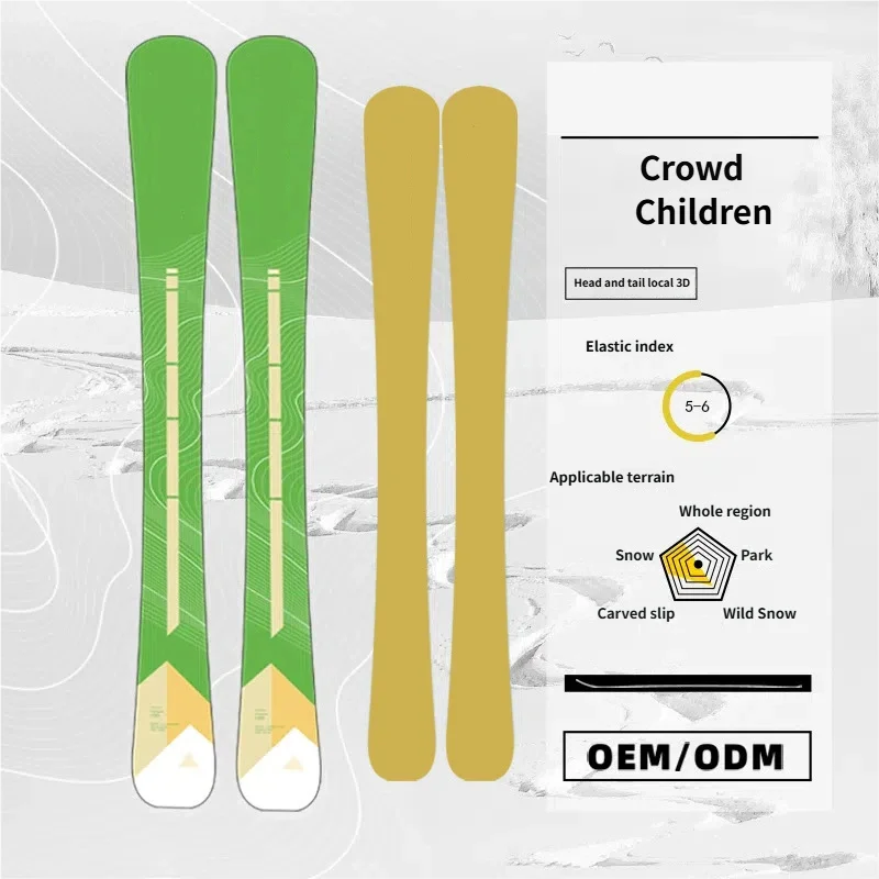 Children's Double Board Poplar Wood Core Snowboard Holder Snow Shoes Snow Cane Set 100cm Freestyle Durable Waterproof Snowboard view 2