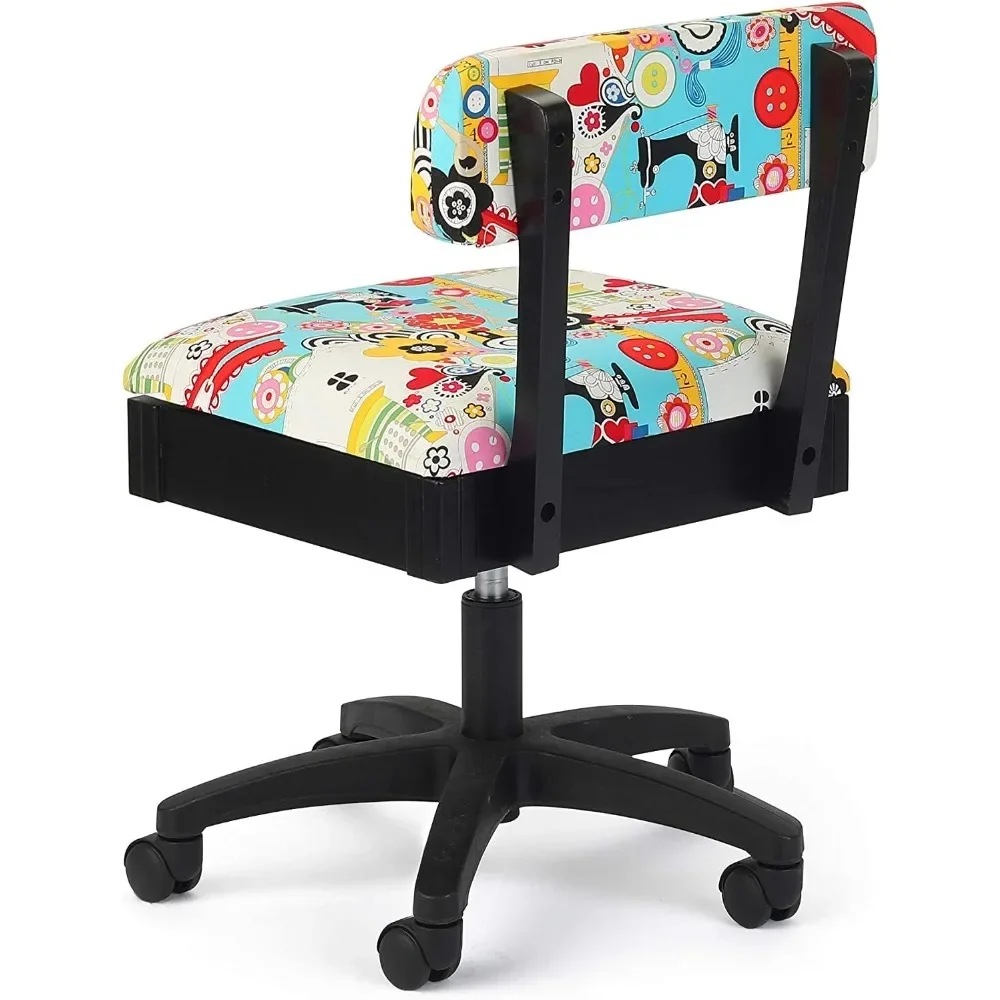 For H6880 Adjustable Height Hydraulic Sewing and Craft Chair with Under Seat Storage and Printed Fabric