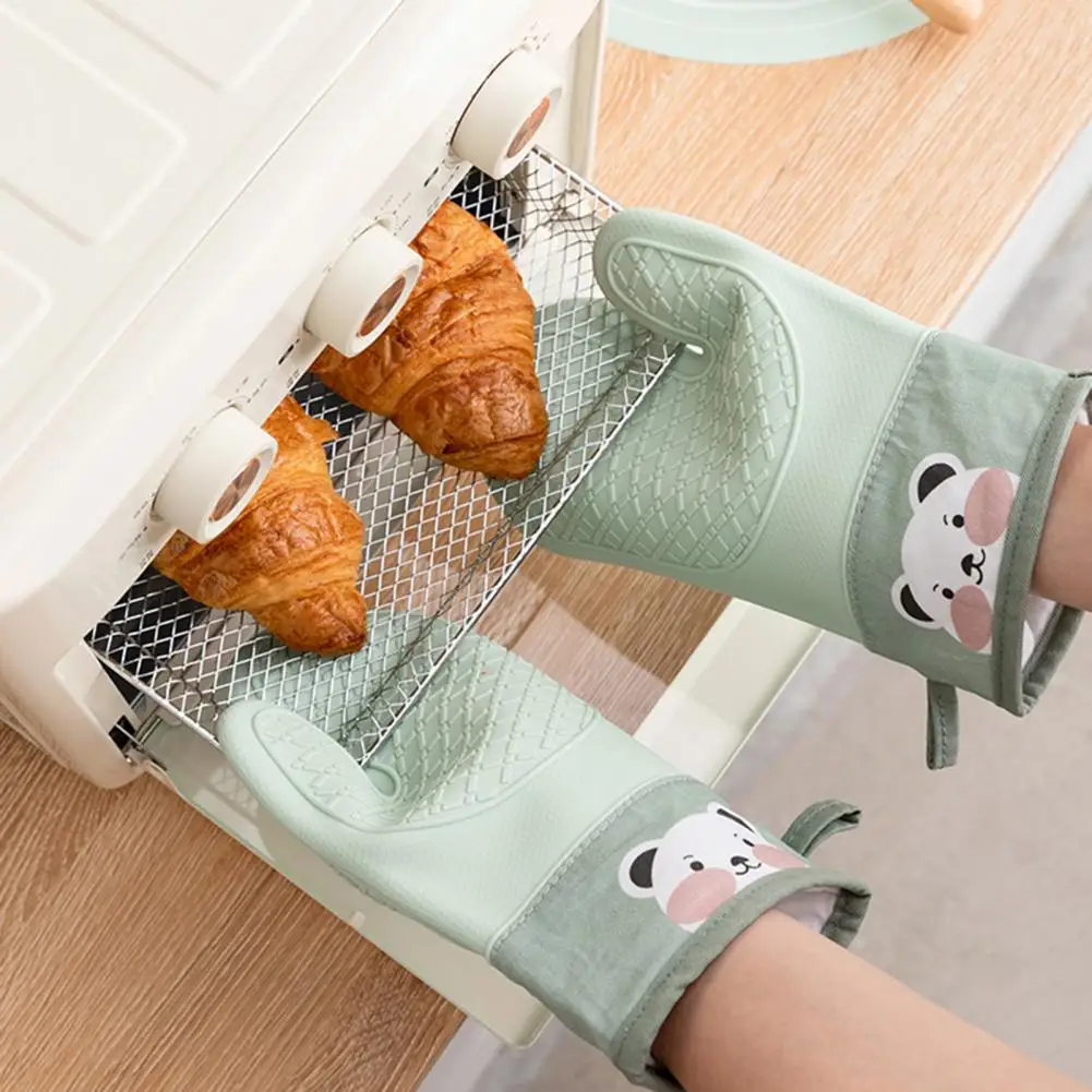 1 Pcs Insulation Gloves Suspension Heat Resistant  Oven Baking Hot Pot Mitts for Bakery