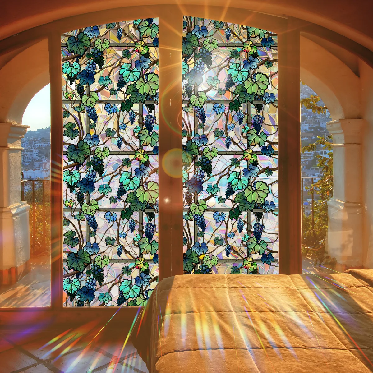

Colorful Sunlight Electrostatic Sticker Window Sticker Window Decoration Beautification Window Sticker Double-sided Printing PVC