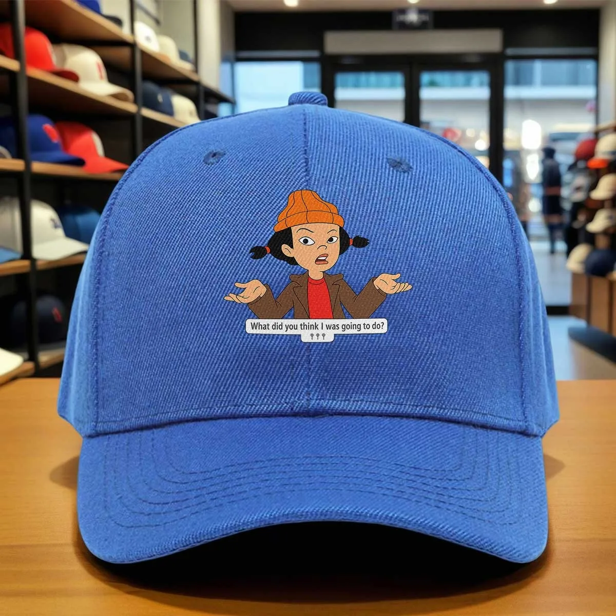 What Did You for THINK I Was Going to Do Cartoon Character Print Baseball Cap, Humorous Graphic Hat, Adjustable Cap