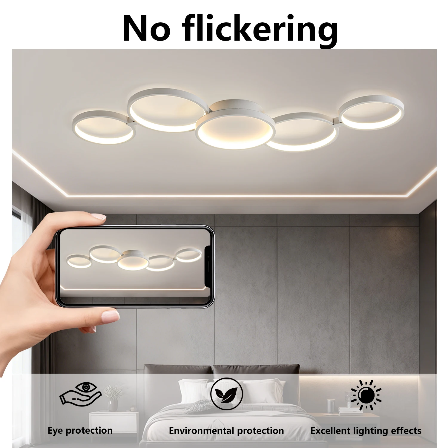 LED Ceiling Light Modern Nordic Lamp 110V 220V  APP  Remote Control  3 Colors Dimmable