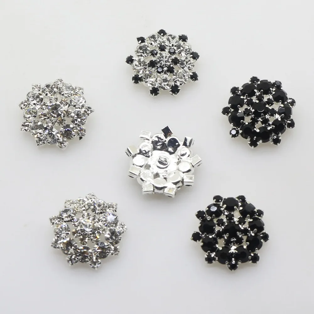 10pcs/lot 22MM Sewing for Needlework Rhinestone Button for Clothing Flatback Buttons for Hair Diy Manualidades Decorative