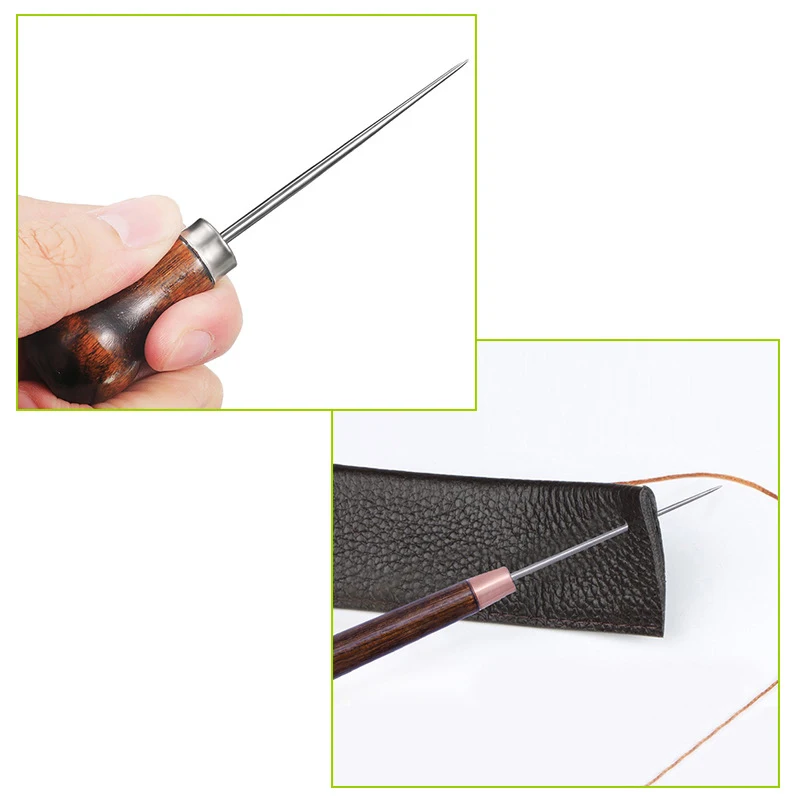 1Pc ไม้หนัง Craft Tip Awl เครื่องมือตรง Awls Hole Puncher เจาะสำหรับหนัง Craft Awl เย็บ