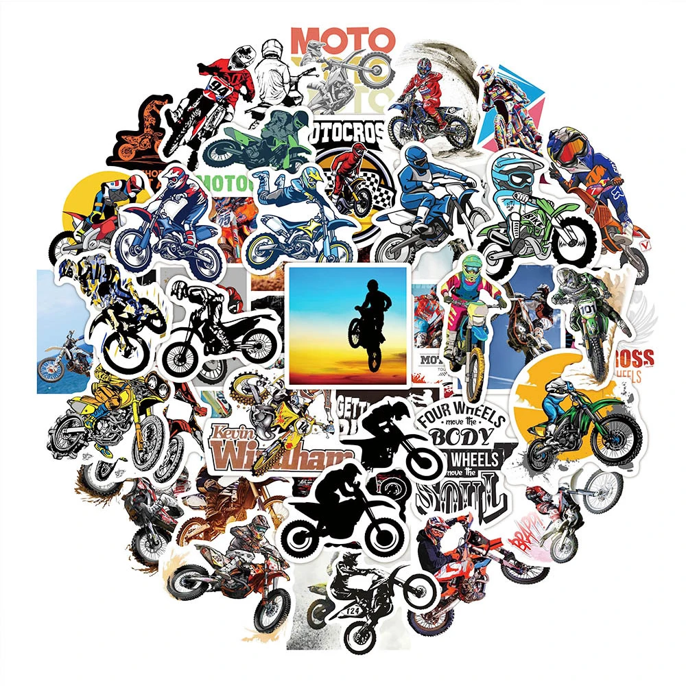 

10/30/50pcs Cartoon Mountain Motorcycle Stickers Motocross Rider Sticker Skateboard Phone Laptop Cool Graffiti Decals Decoration