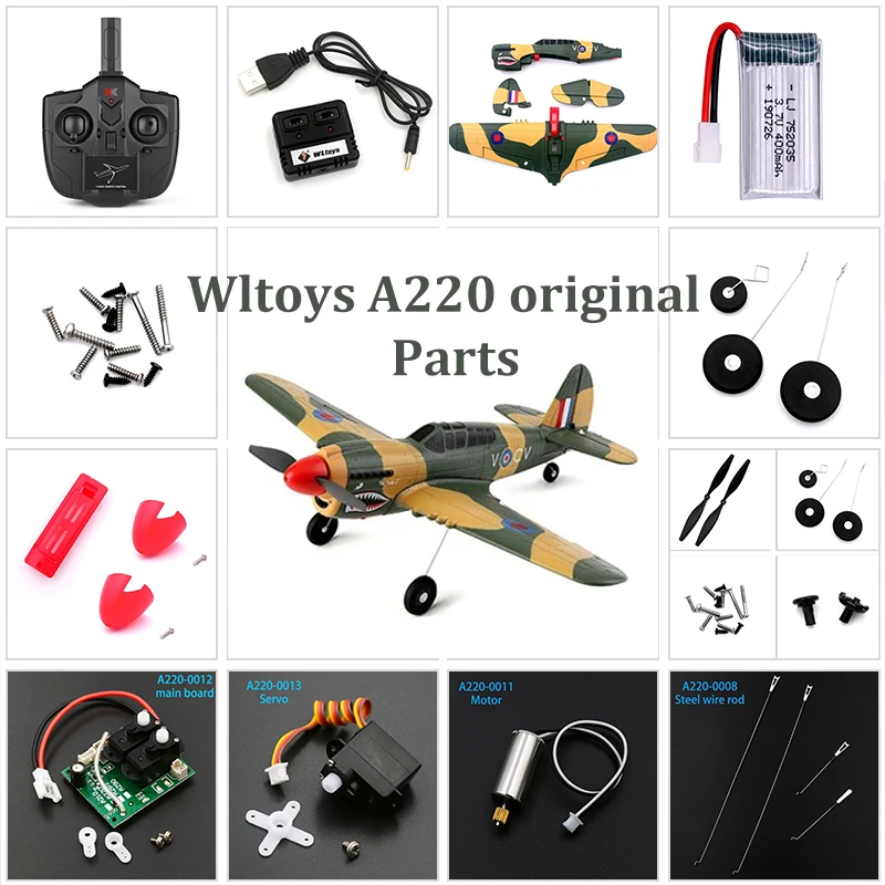 WLtoys XK A220 P40 RC Szybowiec Części zamienne Zdalnie sterowany silnik śmigła Płyta główna Przekładnia kierownicza Rama łopatki wentylatora