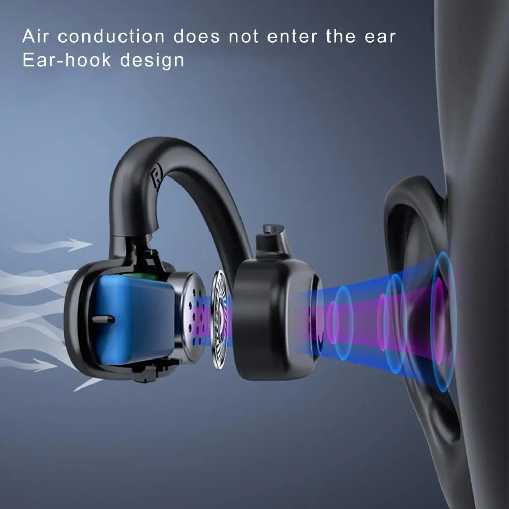 T8 Wireless Earbud High Fidelity Intelligent Noise Reduction LED Digital Display Bluetooth-compatible 5.2 Air Conduction Sports