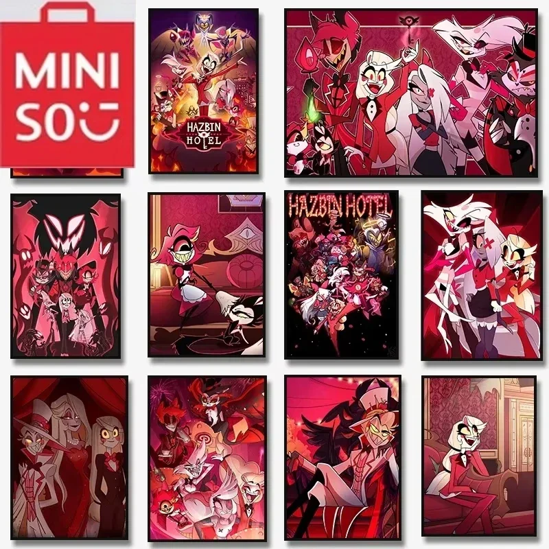 MINISO الكرتون H-Hazbin H-Hotels DIY بها بنفسك كامل الماس اللوحة فسيفساء الكبار اليدوى عاشق غرفة المعيشة هدية الزخرفية بدون إطار #1