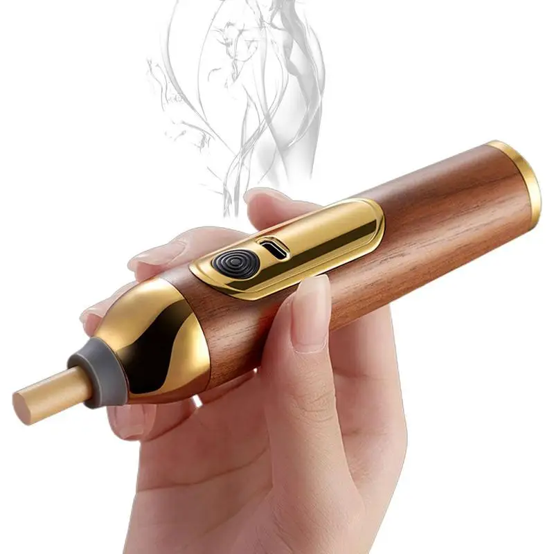 Handheld Mini Ashtrays Cigar Cover Anti Soot-flying Portable Car Ashtray Wood Cigar Holder For Working Driving Soot Holder