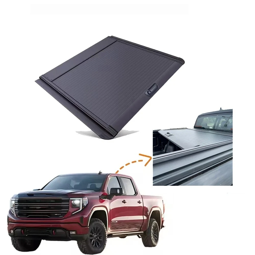 

Factory Direct Supply Tonneau Cover Pickup Truck Bed Accessories Aluminum Alloy Foldable Bed Hard Cover for Nissan Toyota