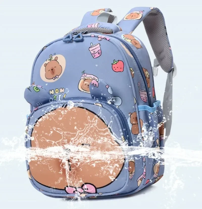 Personalized Name Cute Capybara Kids' Backpack Lightweight Waterproof Versatile Schoolbag, Ideal for Kindergarten Boys & Girls
