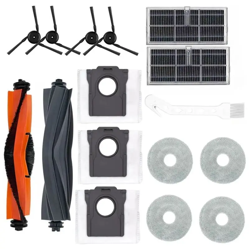 A38T-Accessories For Dreame X40 Ultra Robotic Vacuum Brush Roller Mop Pads Dust Bags Active Carbon Filters Side Brush