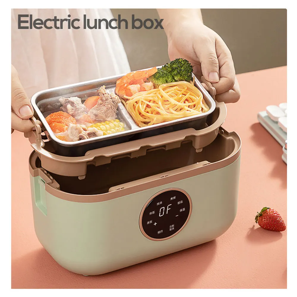 

Heat Preservation Lunch Box Portable Electric Rice Cooker Multi Cooker Cooking and Stewing Machine Stainless Steel Inner Liner