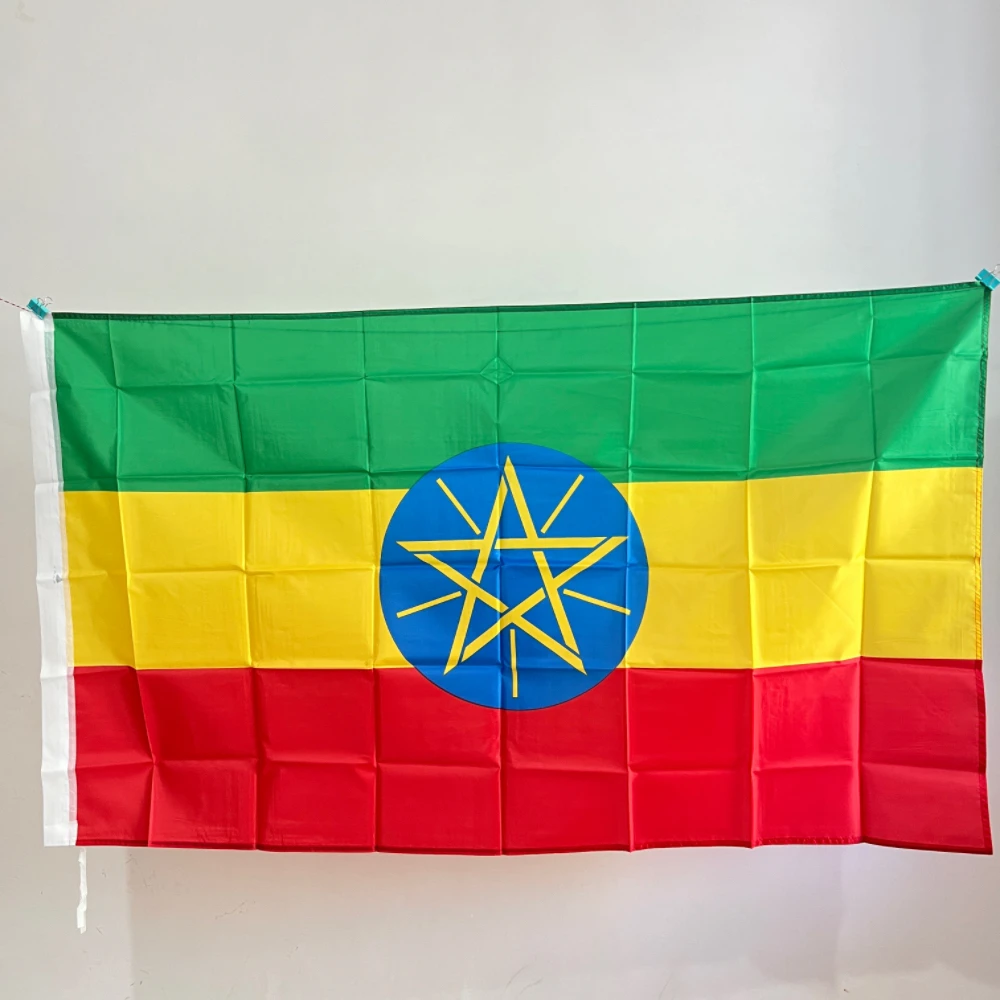 Bandera de Etiopía, 3x5 pies, bandera nacional etíope de poliéster, decoración, pancarta colgante de poliéster para interiores y exteriores