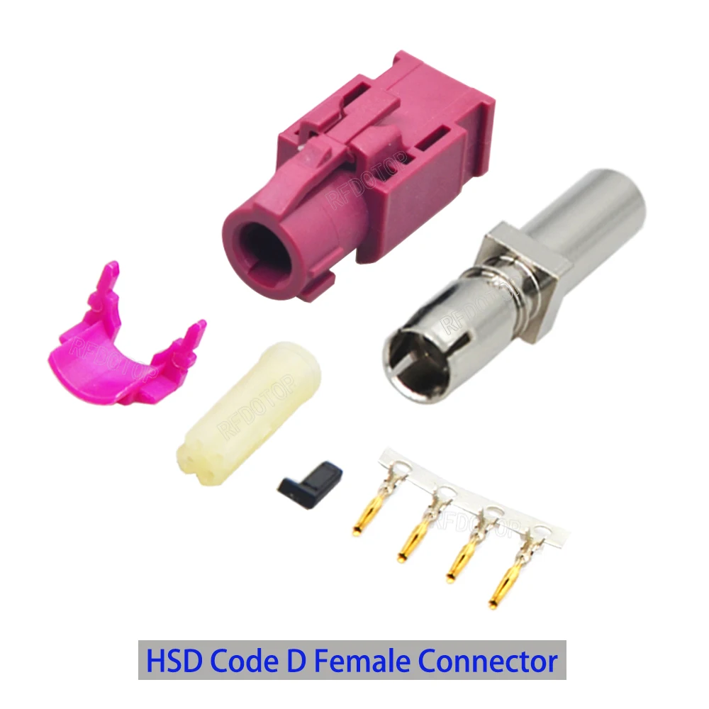 4Pin HSD Connector Code D Crimp Straight Female Jack Car Vihicle LVDS Connector for Dacar 535 Cable High-Quality