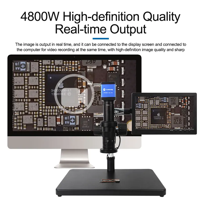 SUNSHINE MS8E-02 Pro industrial electron microscope 4800w high definition pixels can connected to computer video for PCB repair