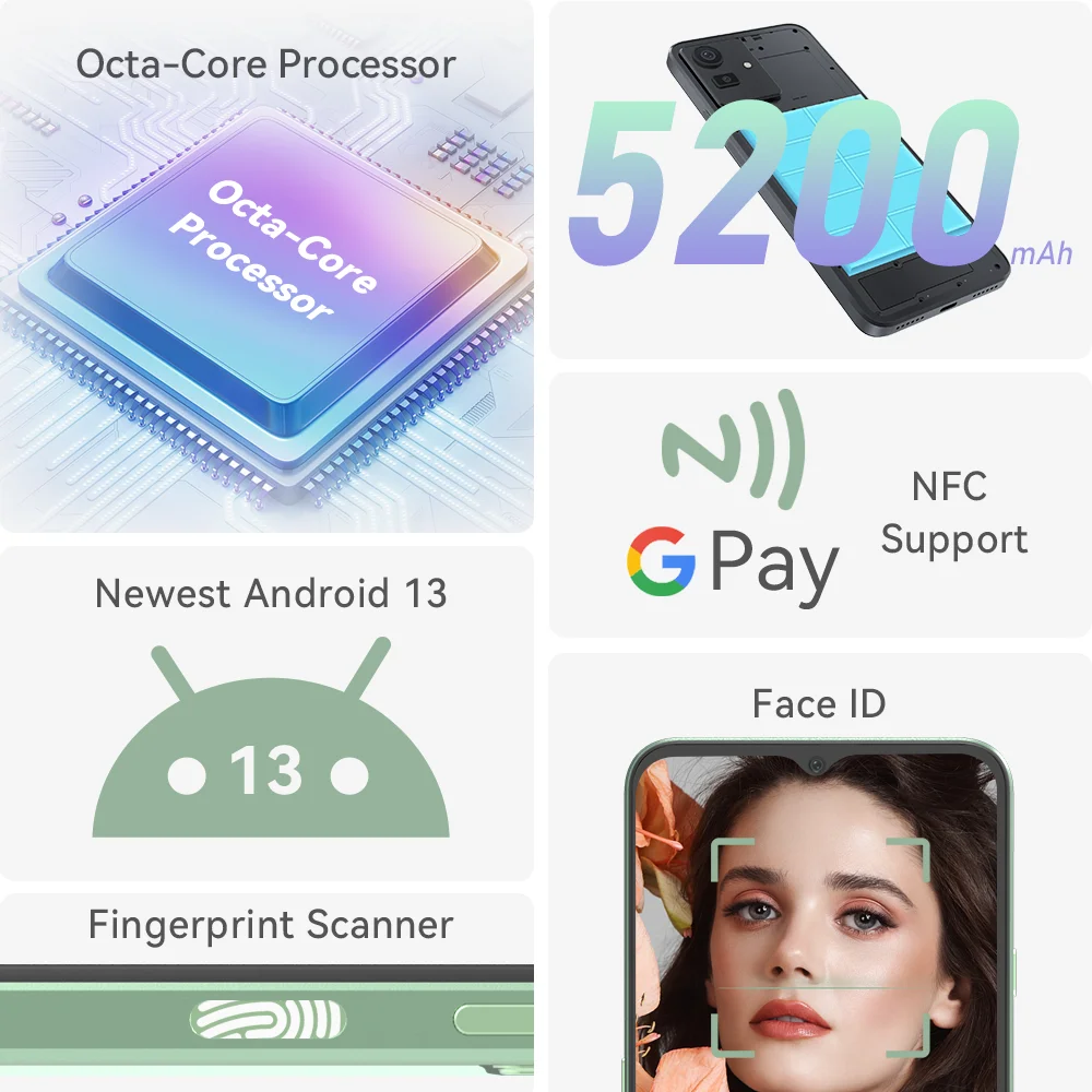 Imagem -05 - Cubot-nota 5090hz 6.56 Tela 16gb Ram 8gb Ram256gb Rom Câmera Traseira 50mp Bateria 5200mah Nfc