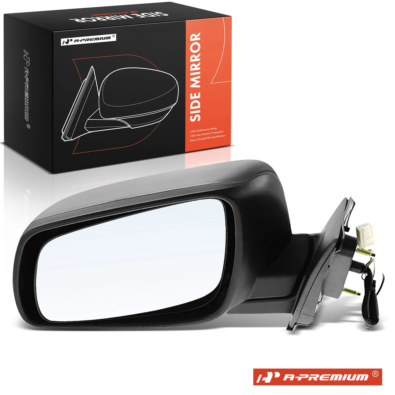 A-Premium Driver Side Power Door Mirror for Mitsubishi Lancer 2008-2014 Manual Folding Black