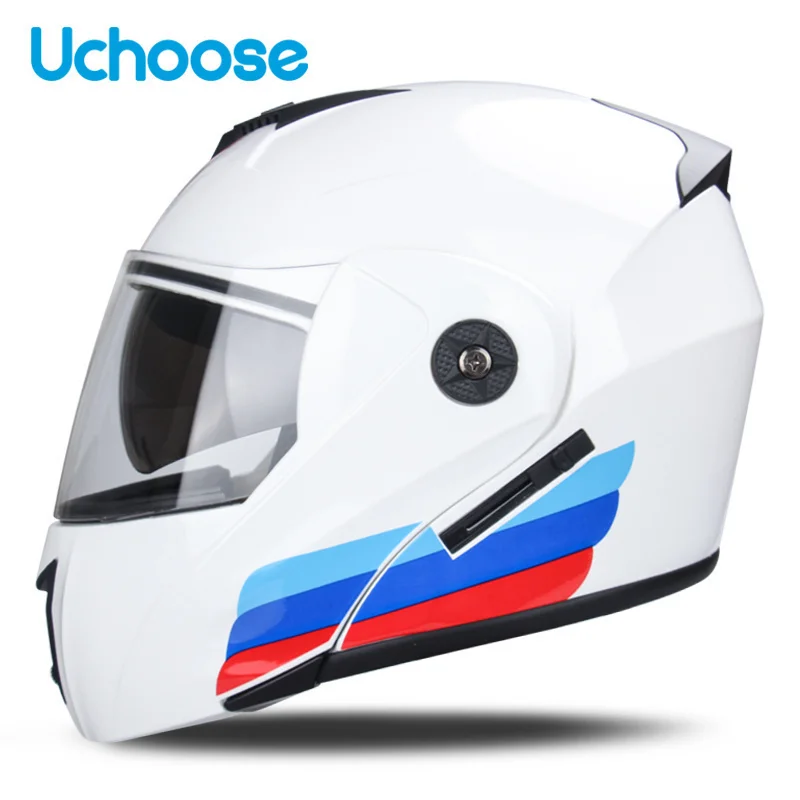 

Motorbike Helmet DOT Flip Up Double Lens Unisex Helmet With Visor Cross Section Helmet Modular Flip Helm