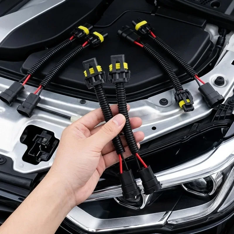 For 9005 HB3 9006 HB4 To H11 Conversion Connector Wiring Harness Headlight Fog Light Plug Cable Socket Adapter