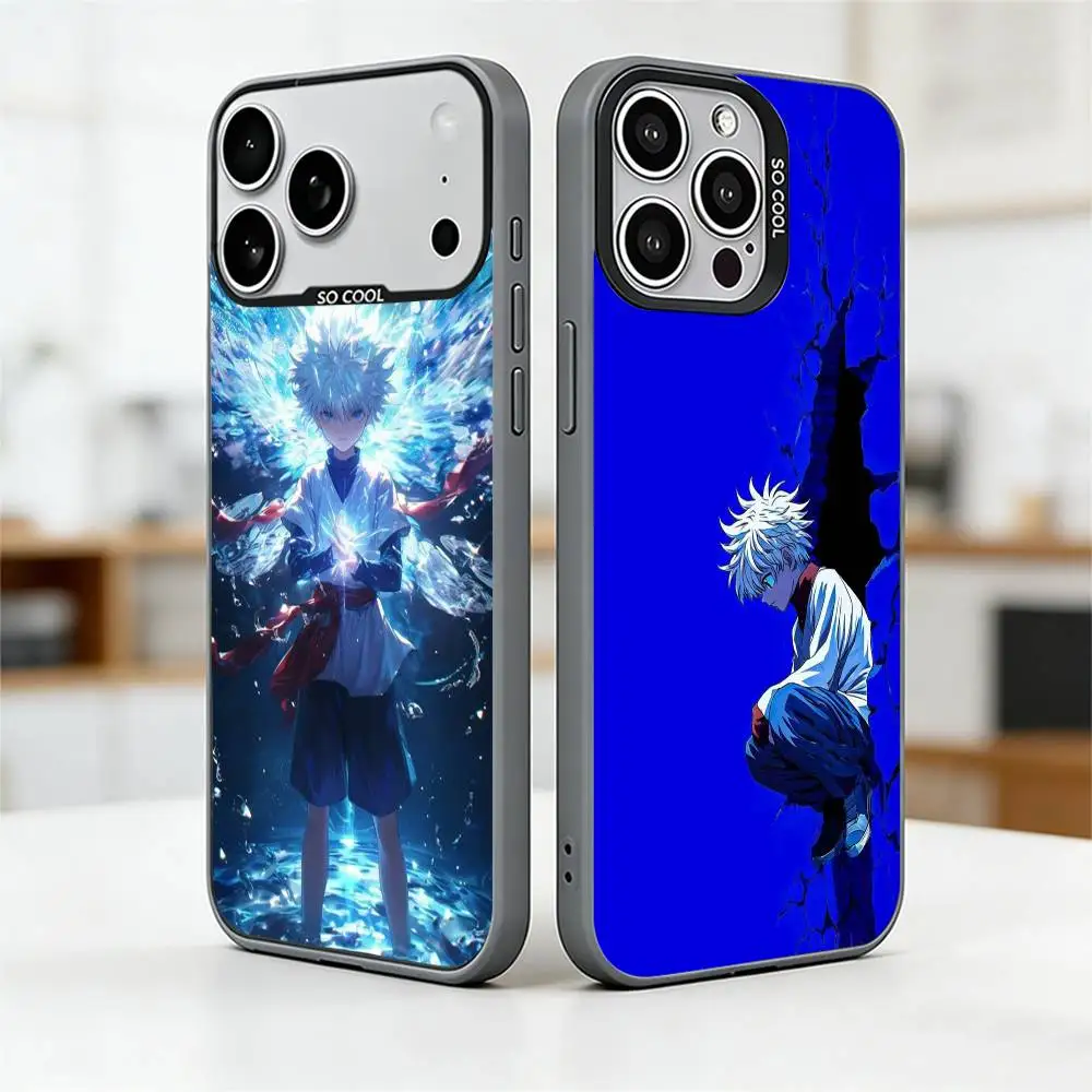 

Hunter Killua Zoldyck Phone Case For iPhone 17,16,15,14,13,12,11 Plus,Pro Max,XS,Colorful Silver Black Cover