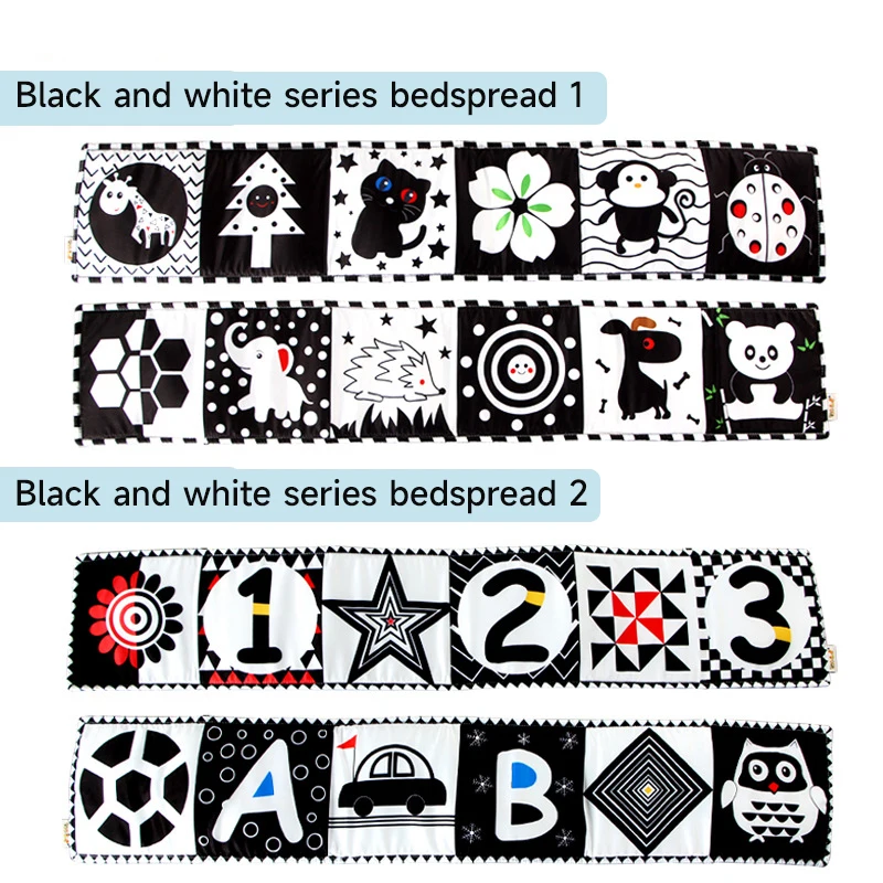 Montessori Baby Doek Boek Speelgoed Hoogte Contrast Zwart Wit Dier Zintuiglijk Boek Speelgoed Hersenontwikkeling Cognitief Leren Speelgoed