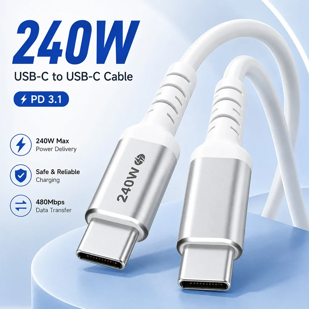 PD 3.1 USB Type C To Type C Cable 240W Fast Charging Charger For APPLE iPhone iPad Macbook Samsung Android notebook