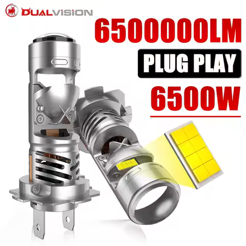 6500W H7 H4 Canbus Car Headlight Mini Lens 65000000LM H11 H8 9005 9006 HB3 HB4 LED Projector Bulb 6000K Auto Motorcycle Mini Len
