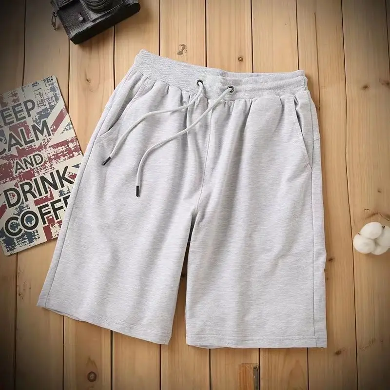 New Cotton Men Women Shorts Summer Sport Loose Solid Color Casual Pants Drawstring Daily Style Home Outdoor 5 Points Pants