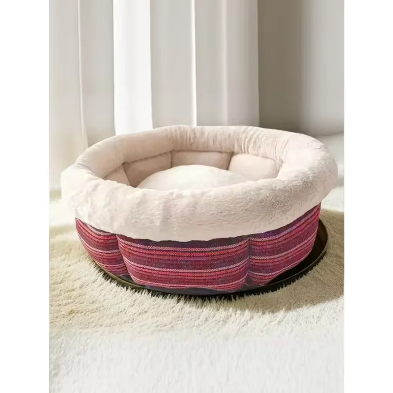 1PC pet winter round nest, comodo e morbido, impedisce agli animali domestici di catturare il freddo, facile da pulire, adatto sia per gatti che per