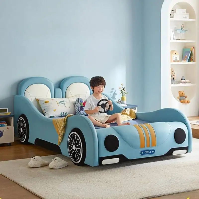

Safety Car Shape Kids Beds Europe Guard Rails Design Boys Kids Bed Toddler Playpen Modern Camas Infantiles Furniture For Home