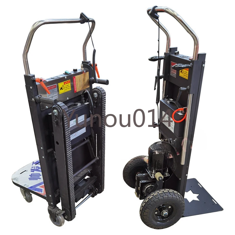 Electric Stair Climbing Vehicle Cargo Handling Cart, Crawler-Type, Up and Down Stair Climber, Folding Hand Trolley, 300kg