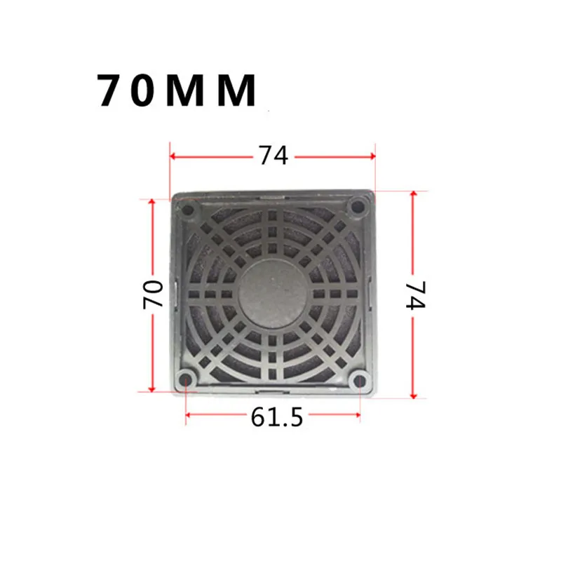 40 mm 50 mm 60 mm 70 mm 80 mm 90 mm 110 mm 120 mm 150 mm 172 mm 200 mm Lüfterschutz Staubnetz Schutznetz – Detail 7