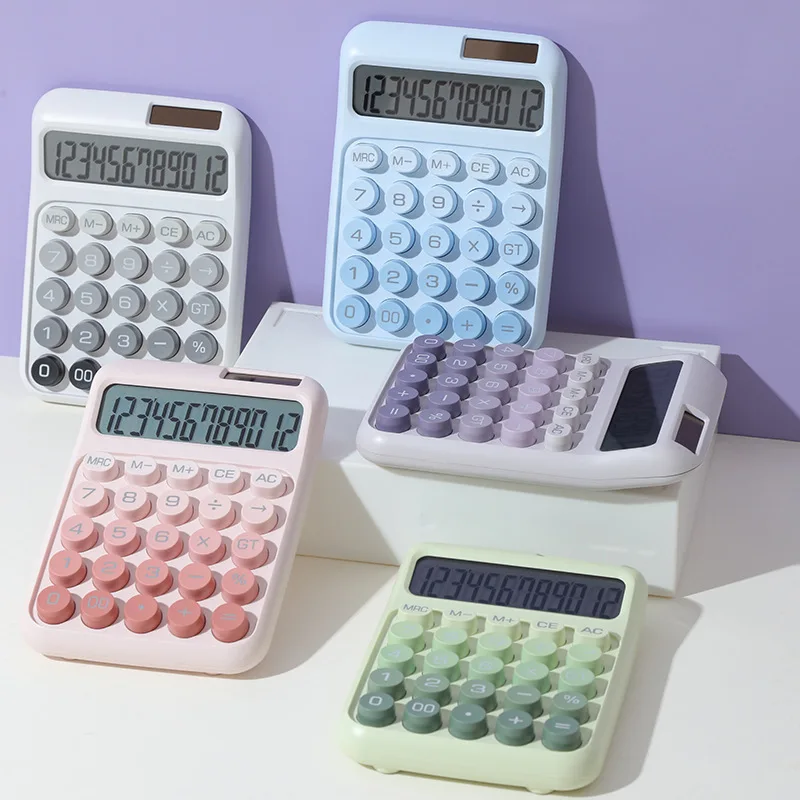 

High-value Dopamine Color Calculator, Flexible Mechanical Keys, 12-digit Large Screen, Desktop Internet Celebrity Girly Calculat