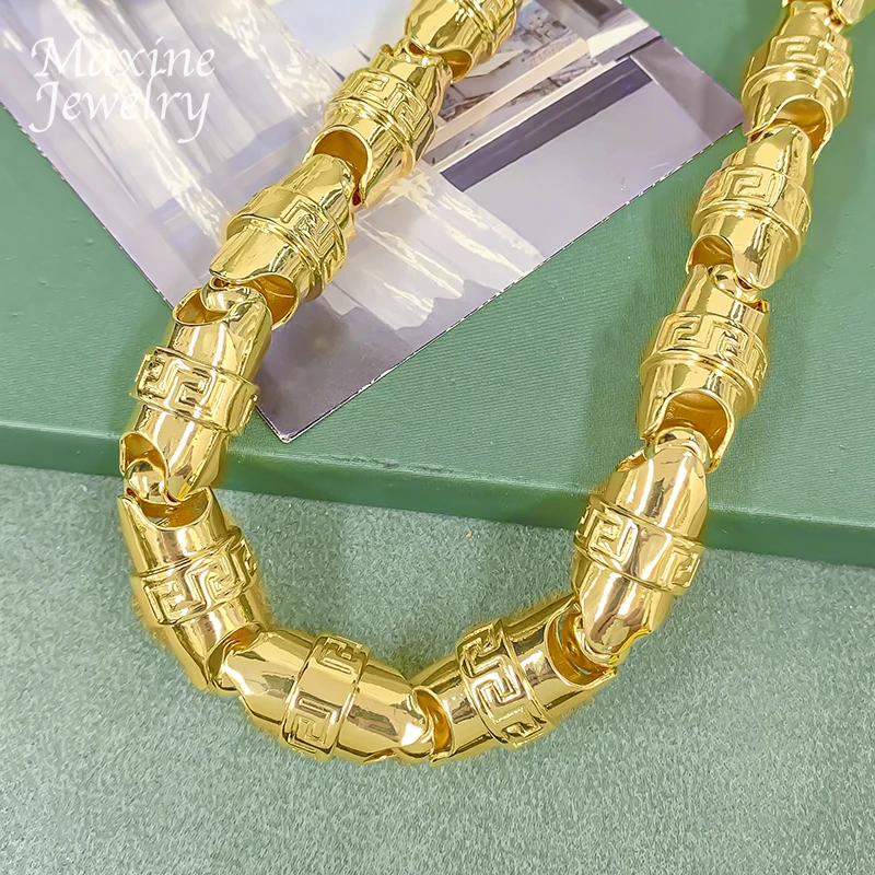Very Big Size Bold Design 29.5inch Long Chain Gold Plated Hip Hop Necklace Jewelry Set for Man Engagement Jewellery Luxury Gifts