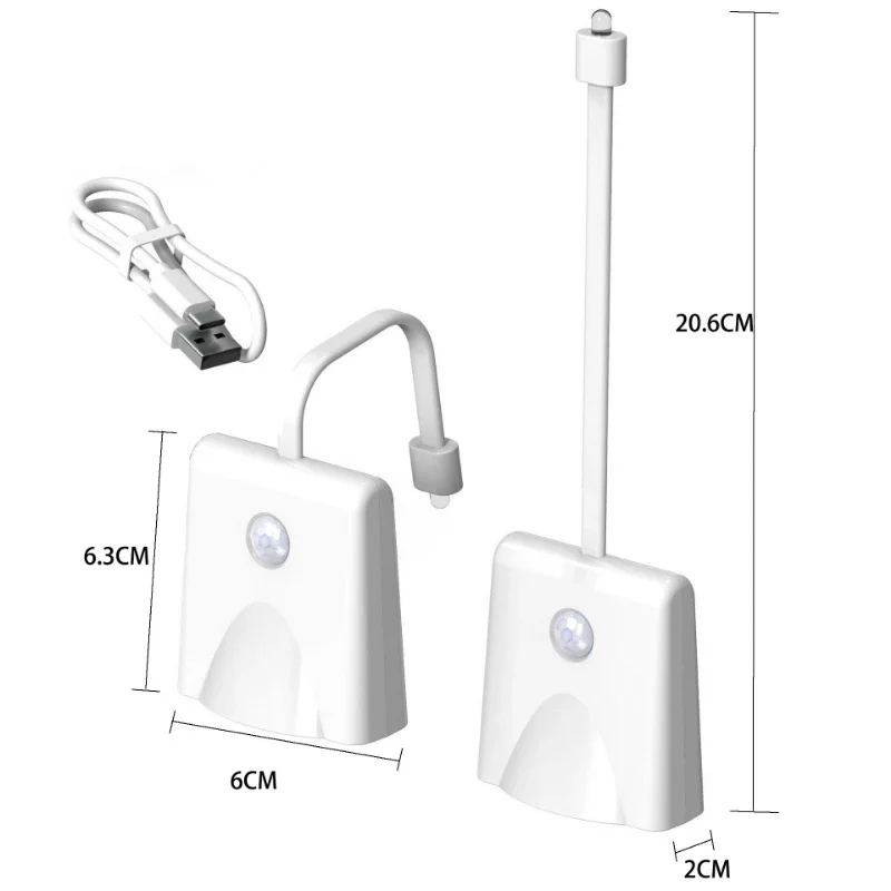 Wireless Motion Sensor LED Night Light RGB 8 Color Changing Toilet Bathroom Atmosphere Lamp Waterproof Smart On/Off Night Lamp