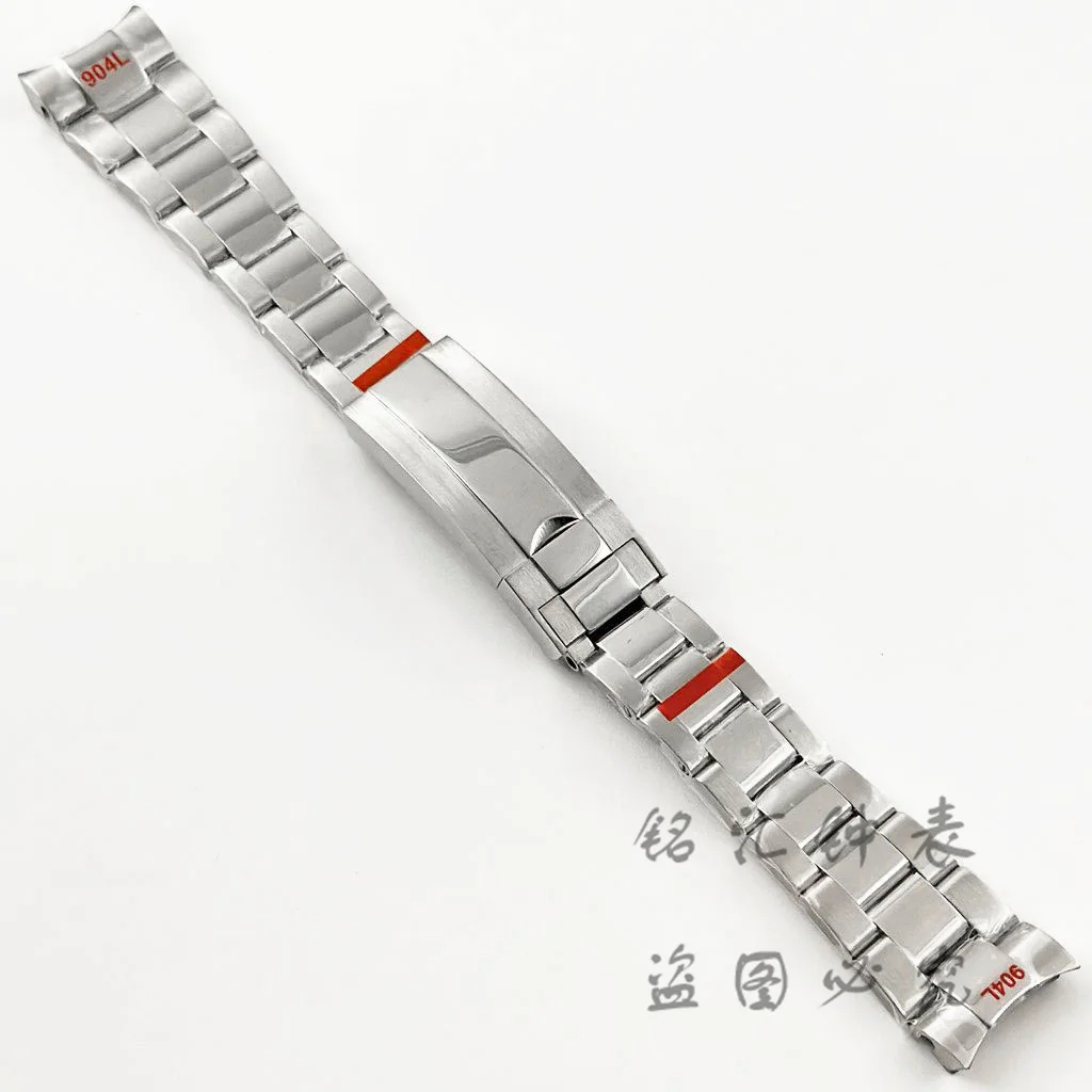 20MM Polish Water Resistanst Solid Bracelet 316L Stainless Steel High Quality Glide Lock Clasp Wristband For Sub Log