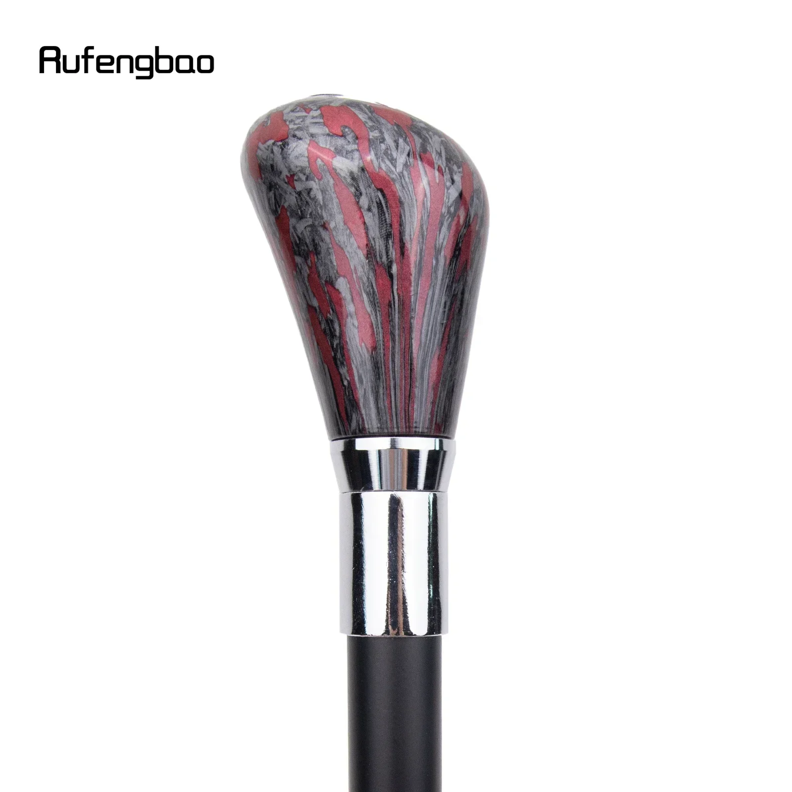 الفضة الأحمر شريط الأبيض عصا المشي الأزياء Steampunk وEyday Gentleman أنيقة تأثيري قصب Crosier 93 سنتيمتر