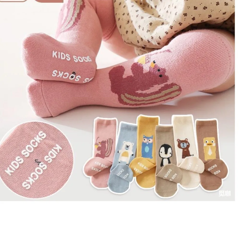 

children's cartoon animals owl socks autumn/winter fashion baby socks knee high chaussette bebe long non-slip sock