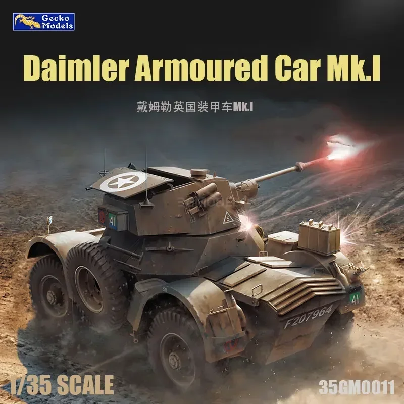 

1/35 Gecko model 35GM0011 UK Daimler Armoured Car Mk.I assembly tanks Scale diy toys Model Kit