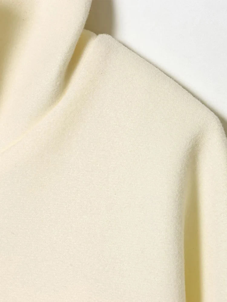 European style new women's fashion versatile and elegant double-faced wool stand-collar long-sleeved coat.