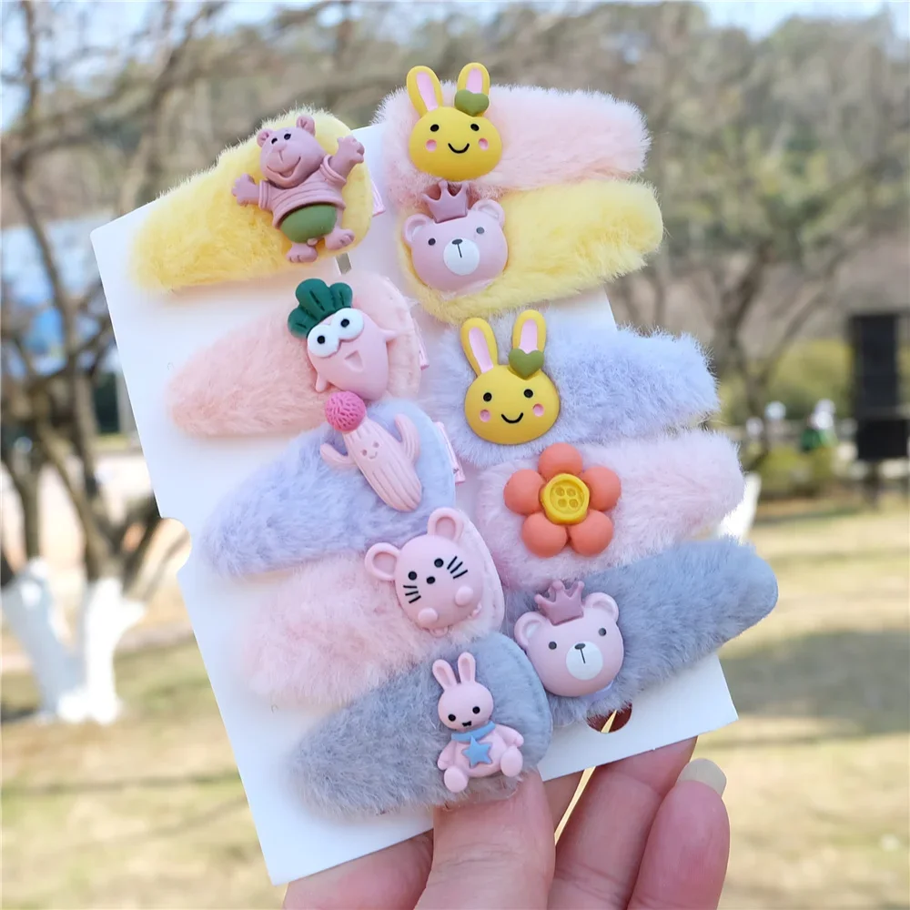 Baby Girl Hair Accessories Clips Set Kids Cartoon Head Bands Kawaii Scrunchie Rubber Rope Cute Hairpins Colored Barrettes Fasion